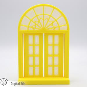 1:12 miniature Functional Double windows style 6 multi-color and multi-material features