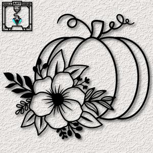 Fall Pumpkin with Flower wall art Autumn wall decor Halloween Decoration
