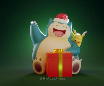 SNORLAX AND PIKACHU Christmas Pokemon