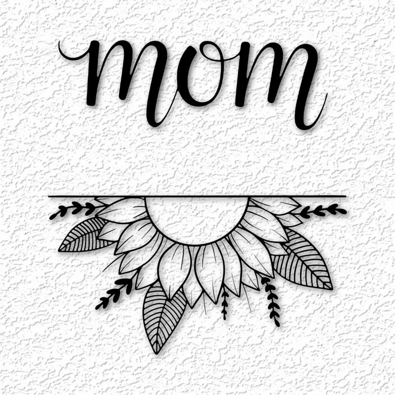 2 pack of Mom and sunflower wall art mom wall decor 2d art