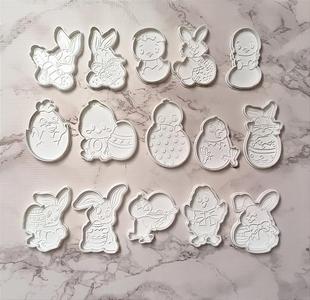 Big Set of Easter Cookie Cutters with Stamps