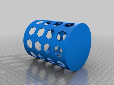 Hex Pattern Cylinder Pencil Holder