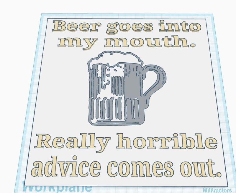 Beer Goes Into My Mouth Sign