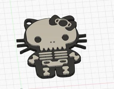 Skeleton Hello Kitty Keychain