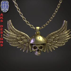skull with wings v1 Pendant jewelry