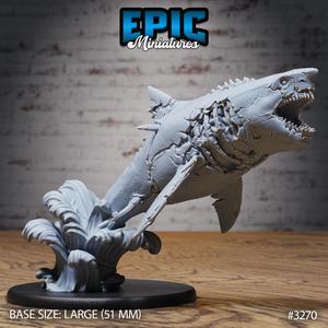 Zombie Shark Jumping ‧ DnD Miniature ‧ Tabletop Miniatures ‧ Gaming Monster ‧ 3D Model ‧ RPG ‧ DnDminis ‧ STL FILE