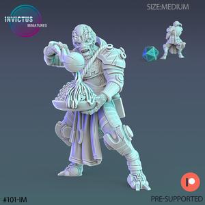 Alien Worker Cook ‧ Sci-Fi Miniature ‧ Wargame Miniatures ‧ Tabletop 3D Model ‧ RPG Miniature ‧ Cyberpunk Construct ‧ Steampunk War Machine ‧ STL FILE