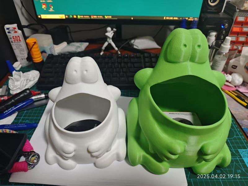 Large-mouthed Green Frog Storage Box - No Supports Needed - Prints Perfectly