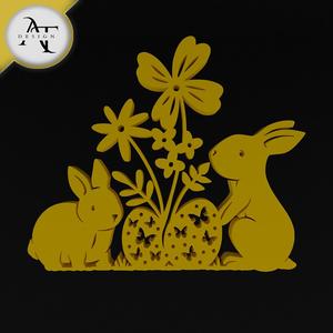 Easter bunnies - Silhouette - 2D Wall Art Decor