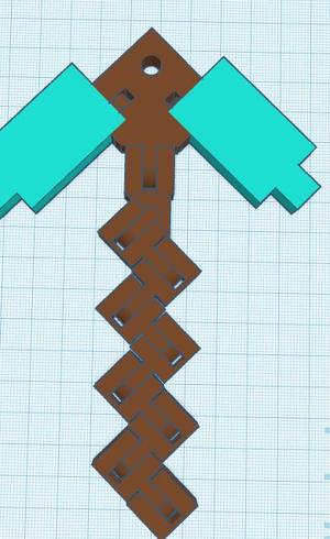 Minecraft Pickaxe Flexi Keychain