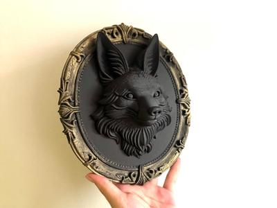 Gothic Fox Oval Frame Gothic Decor Wall Decor
