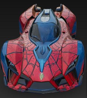 Spider-Themed Supercar - Futuristic OBJ Model for 3D Printing