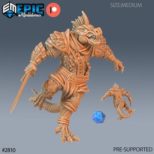 Lizardman Tribe Warrior ‧ DnD Miniature ‧ Tabletop Miniatures ‧ Gaming Monster ‧ 3D Model ‧ RPG ‧ DnDminis ‧ STL FILE
