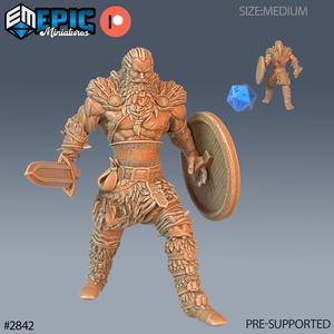 Barbarian Viking Warrior ‧ DnD Miniature ‧ Tabletop Miniatures ‧ Gaming Monster ‧ 3D Model ‧ RPG ‧ DnDminis ‧ STL FILE