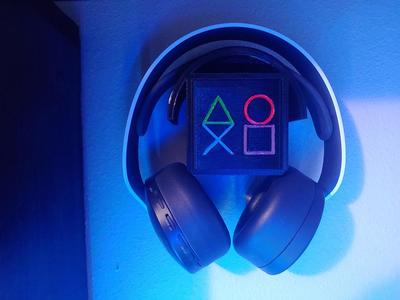 Wall Mount Headphone Stand w/ Drawer - PS Themed