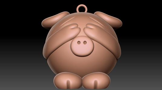 Funny pig keychain