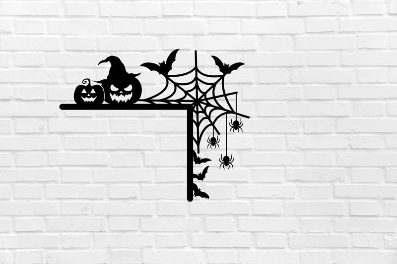 Halloween pumpkin spider wall decoration