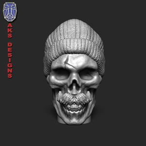 Skull with cap version 2 Penholder cum flowerpot