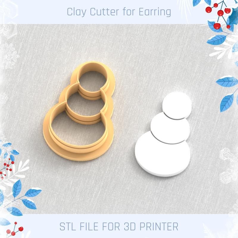 Snowman Clay Cutter, Winter Earring Cutters, Christmas Clay Cutters, Mini Clay Cutters 3 Sizes