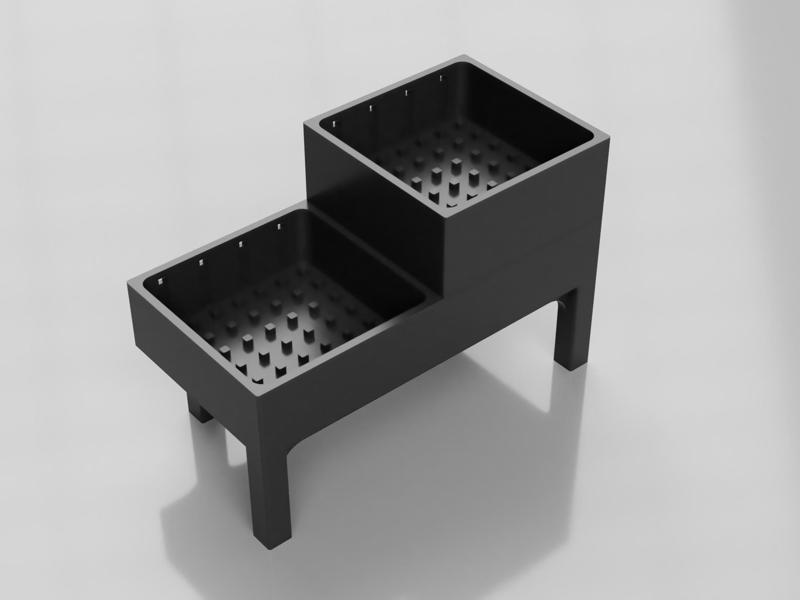 Two-Tier Soap and Dish Liquid Stand with Compartment for Dry Goods