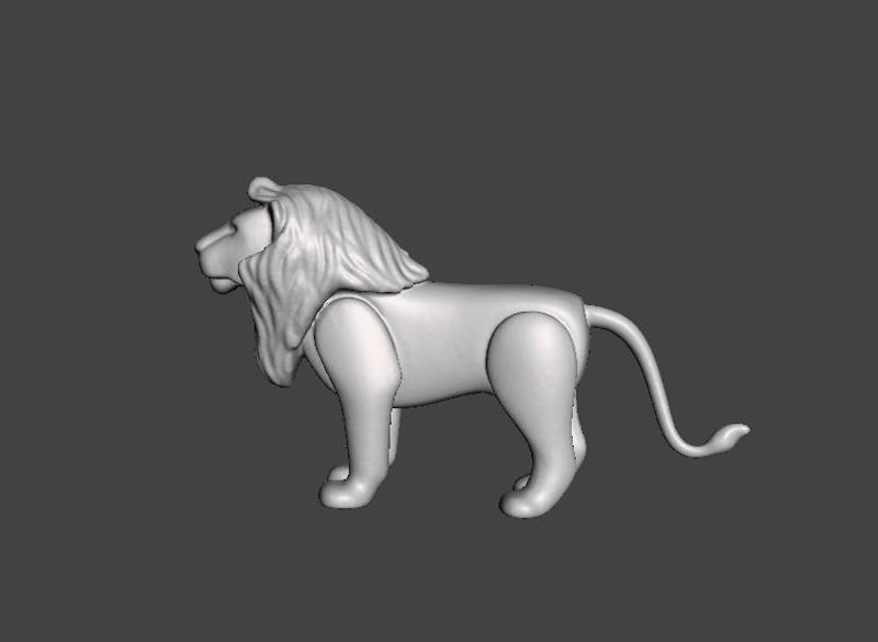 LION TOY FIGURE PLAYMOBIL ANIMAL ZOO SAFARI PET ZOO .STL .OBJ