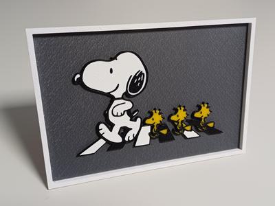 Snoopy spatial picture on wall or desk