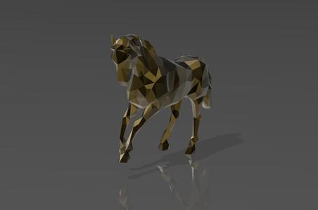 The Relentless Running Horse - LowPoly - Excellent Design - Decor