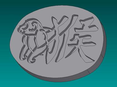 Chinese zodiac - monkey (button)
