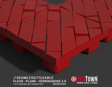 3D Modular Dungeon Tile: Floor - Plank - Herringbone 5.8 (WORN/DEEP) - DnD Town Minis (www.dnd.town)