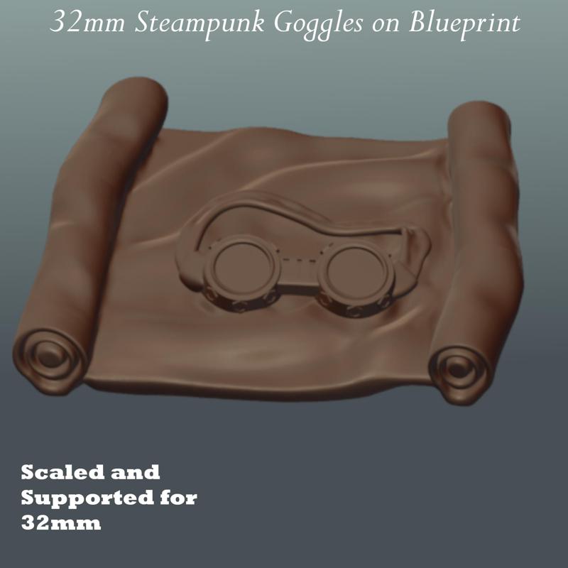 32mm Steampunk Goggles on Blueprint 