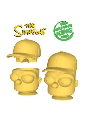 GRINDER GRINDER WEED CRUSHER BART SIMPSON GRINDERKING `120X100X80 MM PRINT-IN-PLACE EASY PRINT FDM SLA.