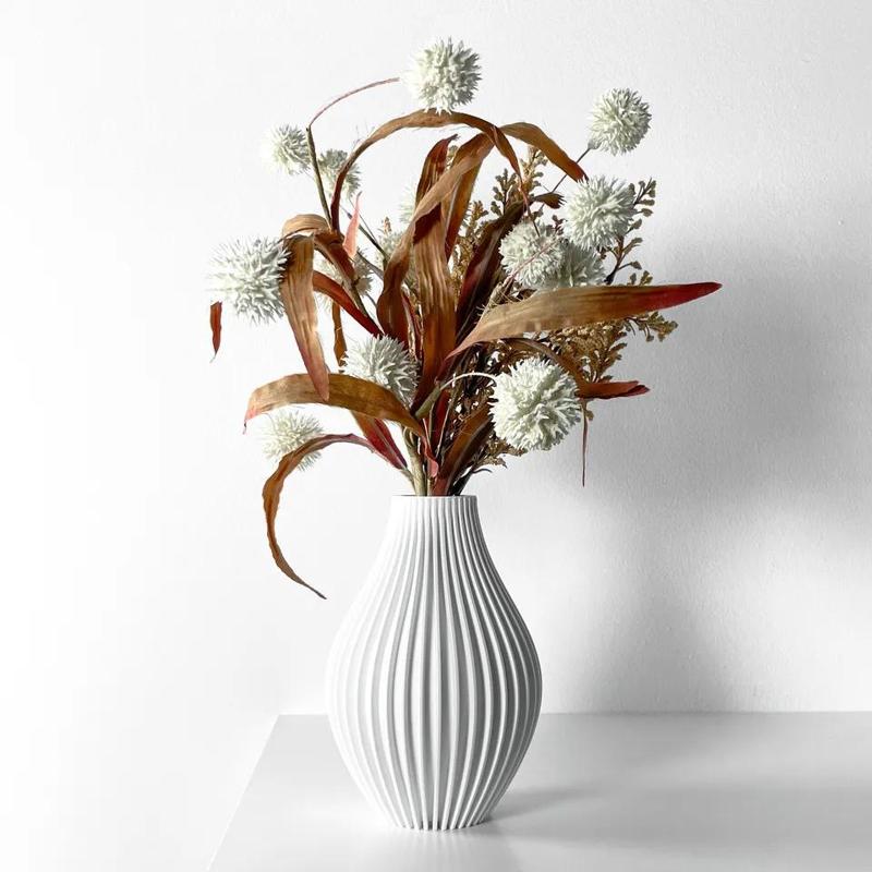 The Eres Vase, Modern and Unique Home Decor for Dried and Preserved Flower Arrangement  | STL File   