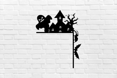 HALLOWEEN WALL DECORATION scarecrow door manor house