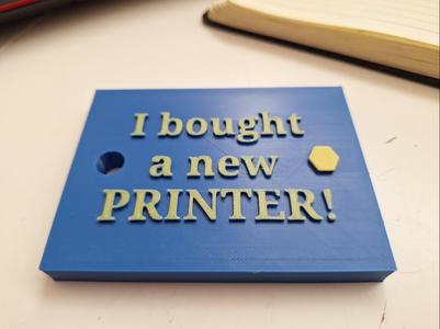 2 colour dimension and finish test 100 x 75 x 10mm