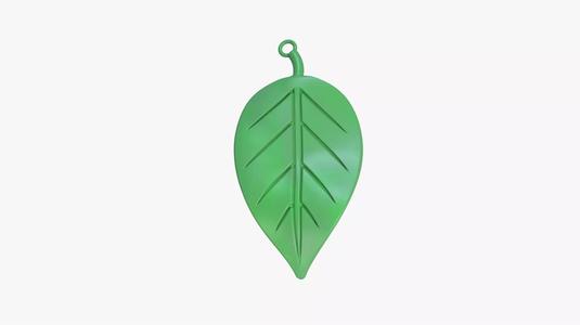 Leaf Pattern Keychain Minimal Nature-Inspired 3D STL File