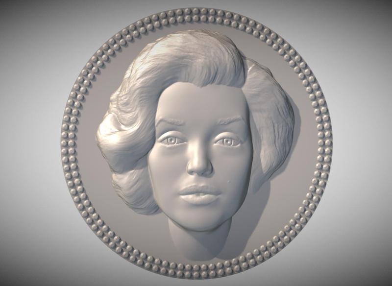 Marilyn Monroe medallion pendant 3D printing ready