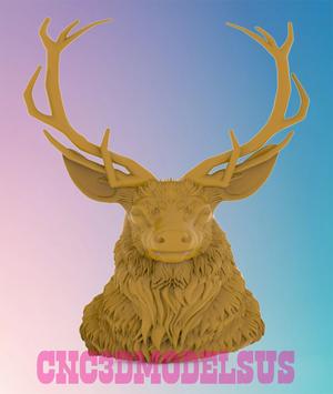 Deer head 3D MODEL STL FILE FOR CNC ROUTER LASER