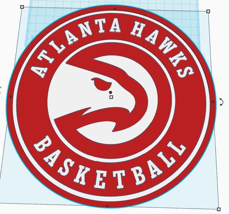 Atlanta Hawks Wall Logo with Hidden Keyhole for Screw Mounting - 22cm and 29cm