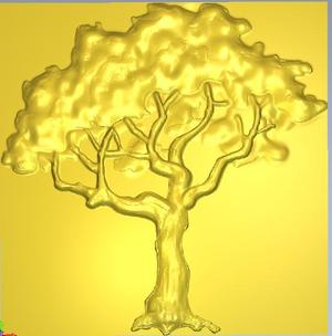 Tree 2 pieces relief ornament