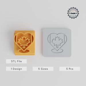 Love Stamp Tile Set, 5 Motif Sizes, Perfect for Clay, Cookie & Fondant Art, Heart & Valentine Theme PRODUCT_5524