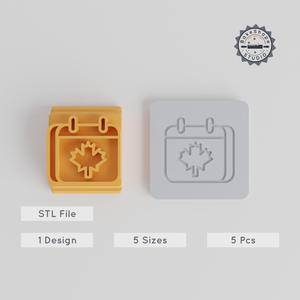 Calendar Stamp Tile Set, 20-40mm Motif Sizes, ideal for Clay, Cookie & Fondant Design PRODUCT_5502