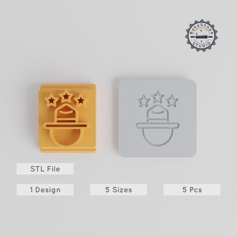 Hat Stamp Tile Collection, 20-40mm Motif Sizes, Perfect for Clay, Cookies & Fondant PRODUCT_5518