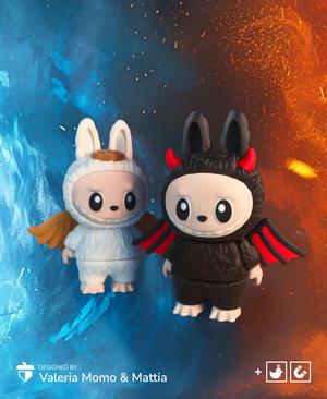 😈🧸😇 Angel vs Devil Labubu 🔥 – Toy, Keychain & Magnet! 📂✨ Print-in-Place & Print-in-Parts ❤️✨
