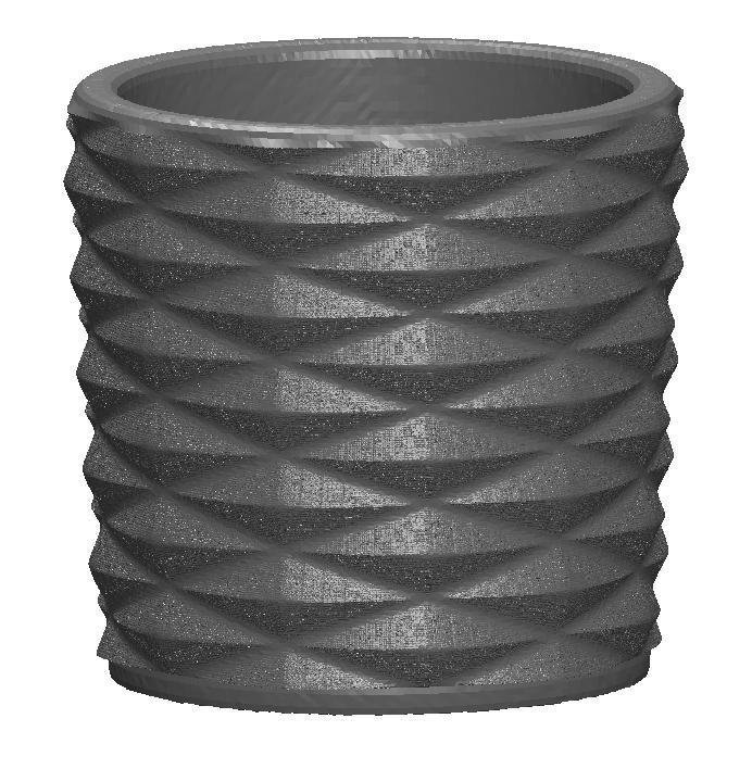 Rhombus textured pot