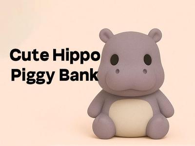 Cute Hippo Piggy Bank