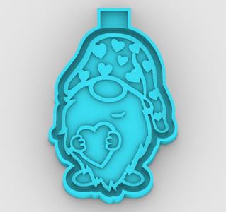 Gnome in love - pose 3 - freshie mold - STL for silicone mold