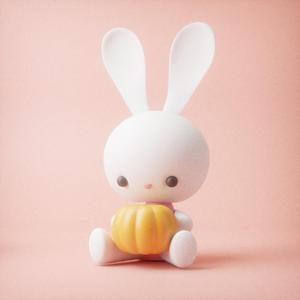 CUTE Halloween BUNNY WITH pumpkin