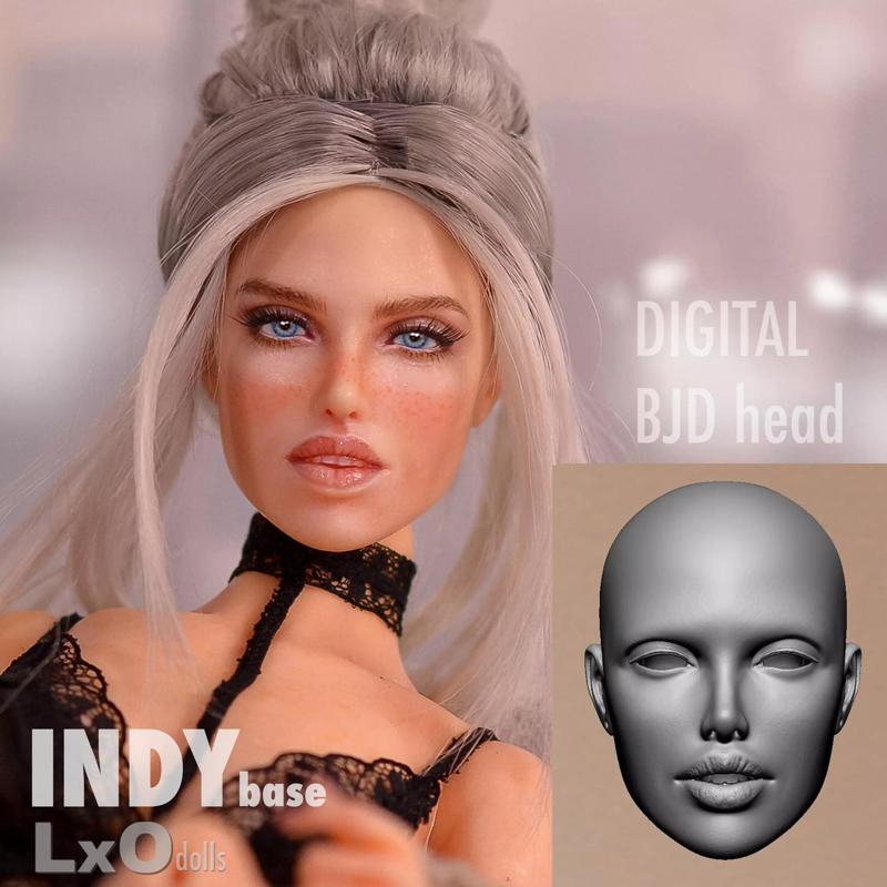 BJD doll Head Female Character Teenager 3D print - INDY base