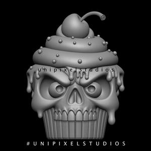 Halloween cupcake skull 3D STL