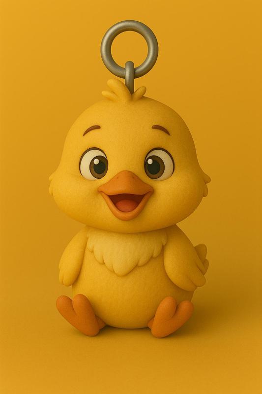 Chirpy Chick Keychain | Cute Baby Bird Key Ring | 3D Printed Cartoon Animal Charm